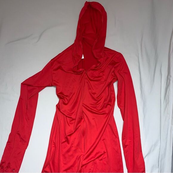 Red Morphsuit Adult Costume Bodysuit Halloween Party masquerade Robber Superhero - Picture 6 of 11